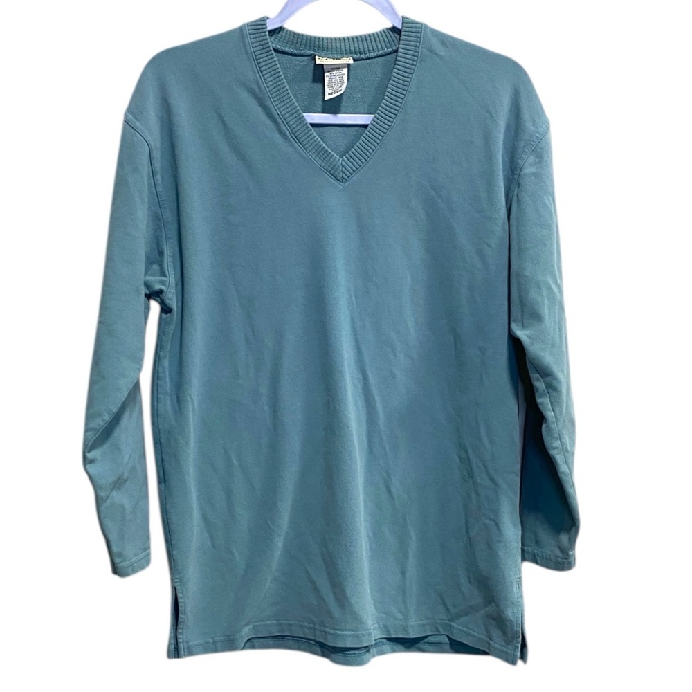 L.L. Bean Blue V-Neck Knit Sweater Top – Women’s Medium (Made‎ in USA)